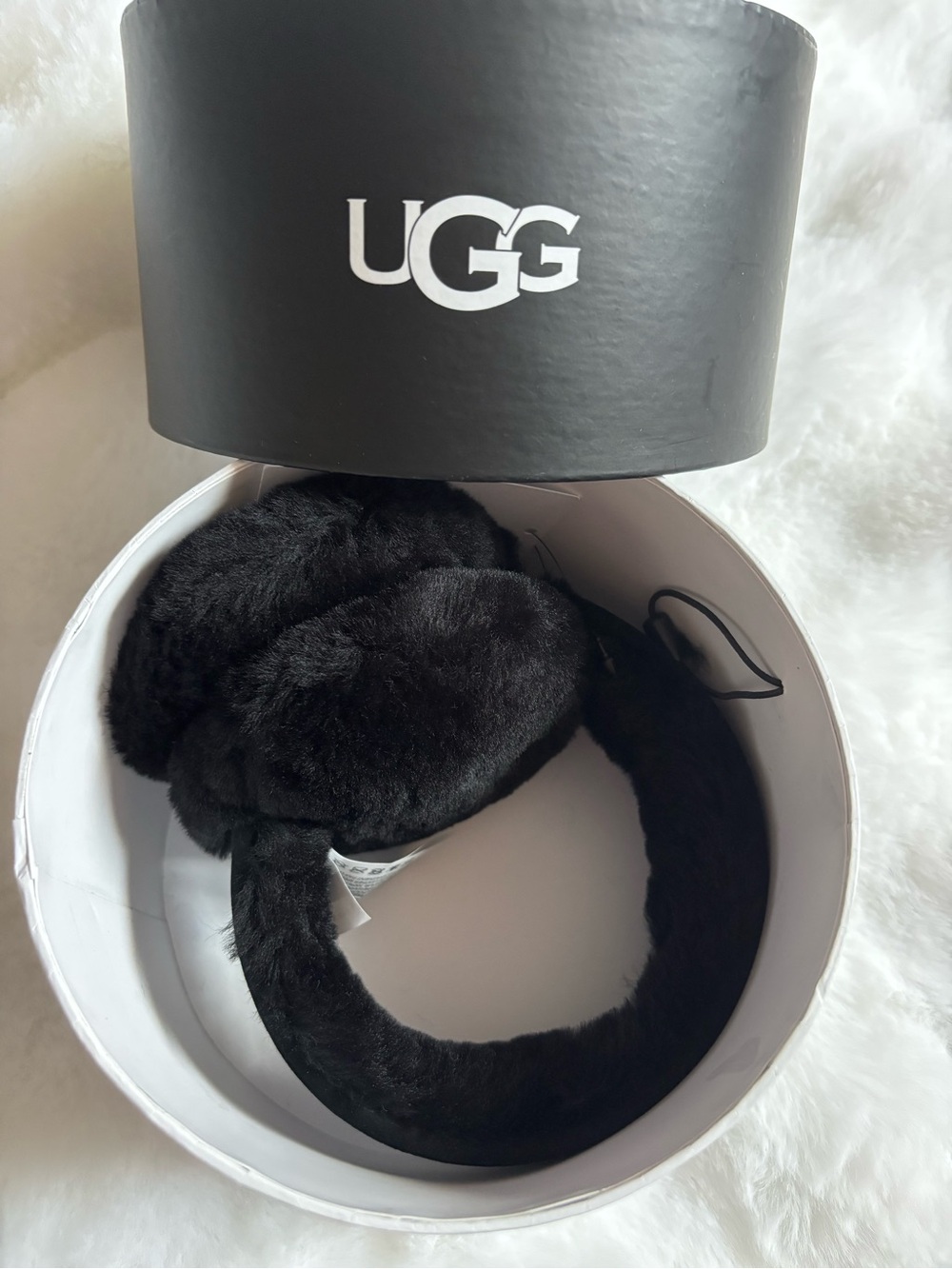 UGG Black Plush Ear Warmers